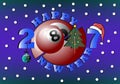 Happy new year and billiard ball Royalty Free Stock Photo