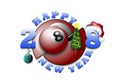 Happy new year and billiard ball Royalty Free Stock Photo