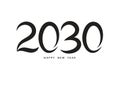 2030 happy new year black color vector, 2030 number design, 2030 year vector illustration, Black lettering number template,