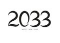 2033 happy new year black color vector, 2033 number design, 2033 year vector illustration, Black lettering number template,