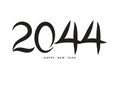 2044 happy new year black color vector, 2044 number design, 2044 year vector illustration,  Black lettering number template, Royalty Free Stock Photo
