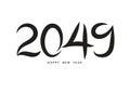 2049 happy new year black color vector, 2049 number design, 2049 year vector illustration, Black lettering number template,