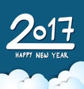 Happy New Year 2017, blue background Royalty Free Stock Photo