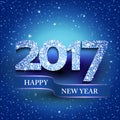 Happy new year 2017 blue background Royalty Free Stock Photo