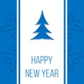 Happy New Year, blue greeting card Royalty Free Stock Photo