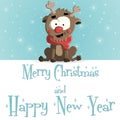 New Year Ruddy blue greeting card vector