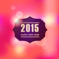Happy new year 2015 blured greeting card vector design Royalty Free Stock Photo