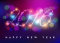 Happy new year 2016 bokeh blur color star shape Royalty Free Stock Photo