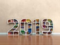 Happy New Year 2019 with Books Royalty Free Stock Photo