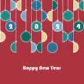 Happy New Year 2024 card vector illustration Royalty Free Stock Photo