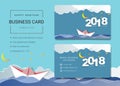 2018 happy new year business card or name card template. Royalty Free Stock Photo