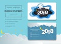 2018 happy new year business card or name card template. Royalty Free Stock Photo