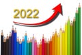 Happy new year 2022 with business chart