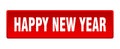 happy new year button. happy new year square isolated push button. Royalty Free Stock Photo
