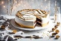 Happy New Year cake with sleek geometric designs