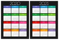 Happy New Year 2020 2021 calendars