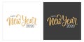 Happy New Year 2020 calligraphic lettering text design cards set. Creative typography for new year holiday greetings. Royalty Free Stock Photo