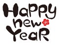 Happy new year, calligraphy, sumi Royalty Free Stock Photo