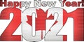 Happy New Year 2021 with Canada flag inside Royalty Free Stock Photo