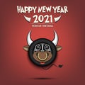 Happy New year. Car wheel made in the form of a bull Royalty Free Stock Photo