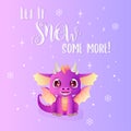 a happy new year card with a cute dragon. Vector illustration Royalty Free Stock Photo