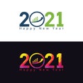 Happy 2021 new year card in finance style for your seasonal holidays. Royalty Free Stock Photo