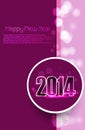 Happy new year 2014 card from light background Royalty Free Stock Photo