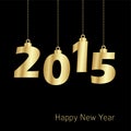 Happy new year 2015 card, , modern luxury gold design Royalty Free Stock Photo