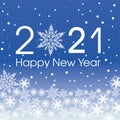 2021 Happy New Year card template. Design patern snowflakes white and classic blue color. Royalty Free Stock Photo
