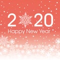 2020 Happy New Year card template. Design patern snowflakes Royalty Free Stock Photo