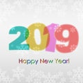 Happy New Year 2019 card text design