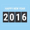 Happy new year 2016 card, vector illustion flat design style. Royalty Free Stock Photo