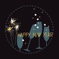 Happy New Year Card. Vector illustration.