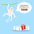 Happy New Year card 2016, Year of Monkey Royalty Free Stock Photo