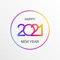 Happy 2021 new year card  for your seasonal holidays flyers, Royalty Free Stock Photo