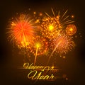 Happy New Year celebration abstract Starburst Seasons greetings background with firework Royalty Free Stock Photo