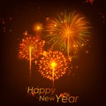 Happy New Year celebration abstract Starburst Seasons greetings background with firework Royalty Free Stock Photo