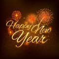 Happy New Year celebration abstract Starburst Seasons greetings background with firework Royalty Free Stock Photo