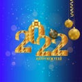 Happy new year 2022 celebration background with creative text effect Royalty Free Stock Photo