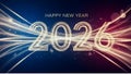Happy New Year 2026 Celebration Background with Glowing Light Effect Royalty Free Stock Photo