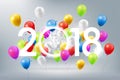 Happy New Year 2018 celebration with colorful balloon Royalty Free Stock Photo