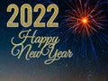 Happy New Year 2022 Celebration Festival With Fireworks Background. Royalty Free Stock Photo