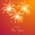 Happy New Year 2015 celebration with fireworks. Royalty Free Stock Photo