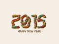 Happy New Year 2015 celebration with stylish text. Royalty Free Stock Photo