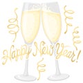 Happy New Year Champagne Sign Royalty Free Stock Photo