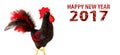 Happy New Year 2017 on the Chinese calendar of rooster template card Royalty Free Stock Photo