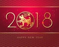Happy New Year 2018 Chinese New Year Paper Cutting Year of Dog zodiac Vector stock Design template for your greetings Royalty Free Stock Photo