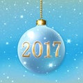 Happy New Year Christmas bauble Royalty Free Stock Photo