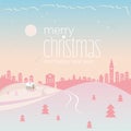 Happy new year - Christmas eve winter beautiful day rural nordic landscape Royalty Free Stock Photo