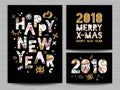 2018 Happy New Year Christmas Greeting card Royalty Free Stock Photo